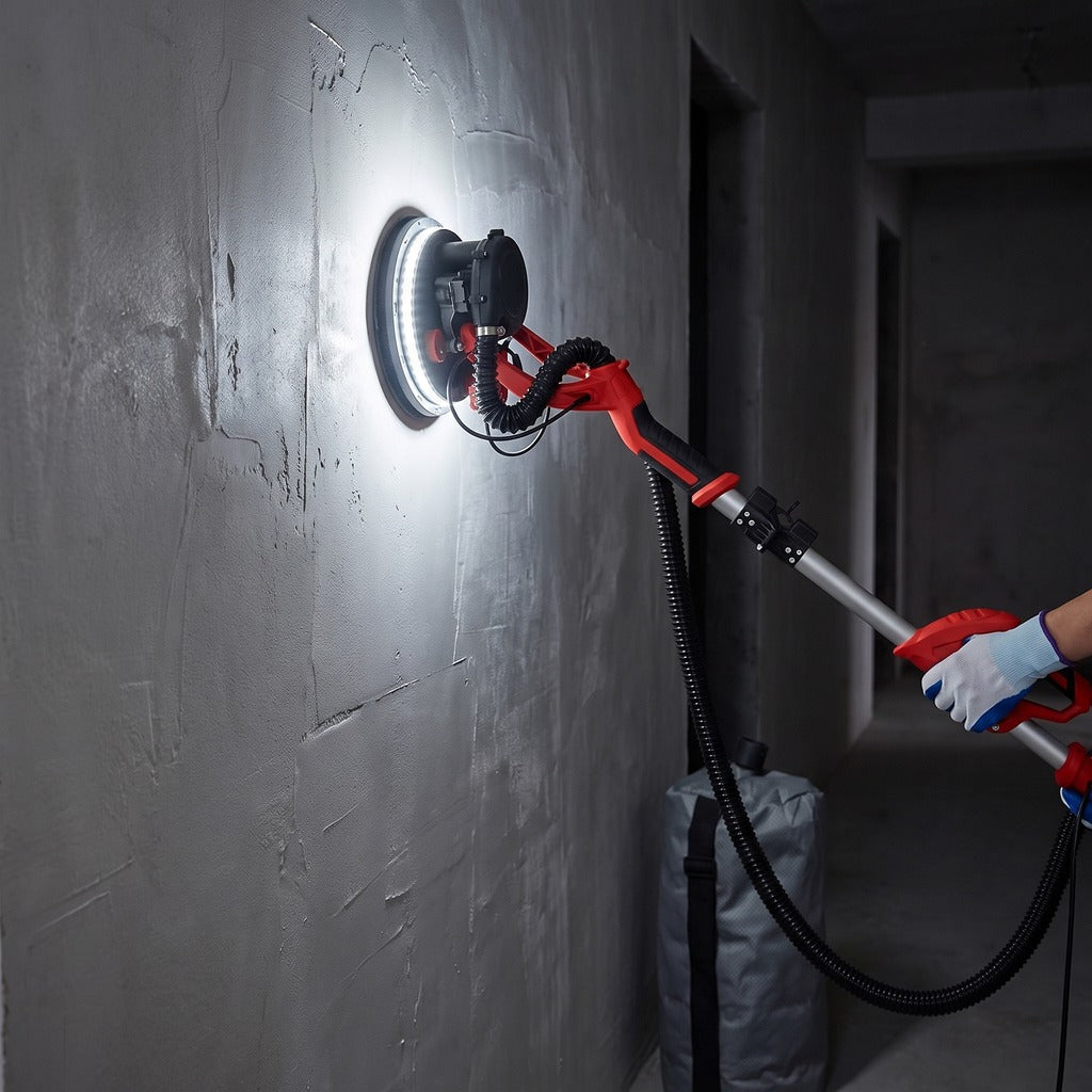 Trockenbauschleifer 850 W mit LED-Ring und Absaugung