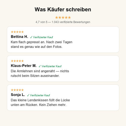 Kundenstimmen zum DorsaLux Lesekissen