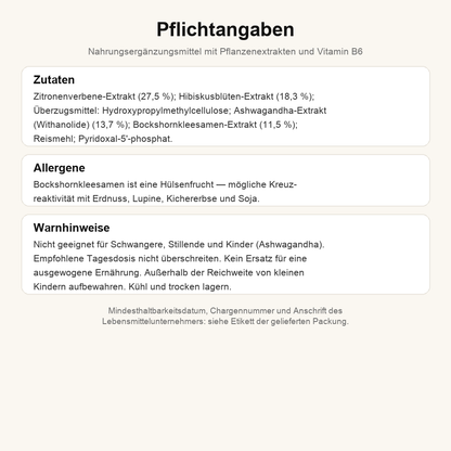 Pflichtangaben: Zutaten, Allergene, Warnhinweise