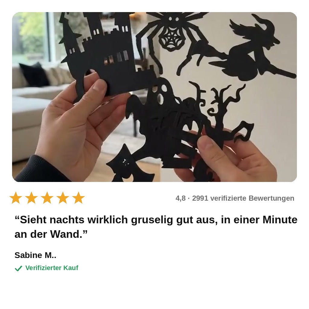 avis — Halloween LED Wandleuchte – Gruselige Silhouette mit Farbwechsel
