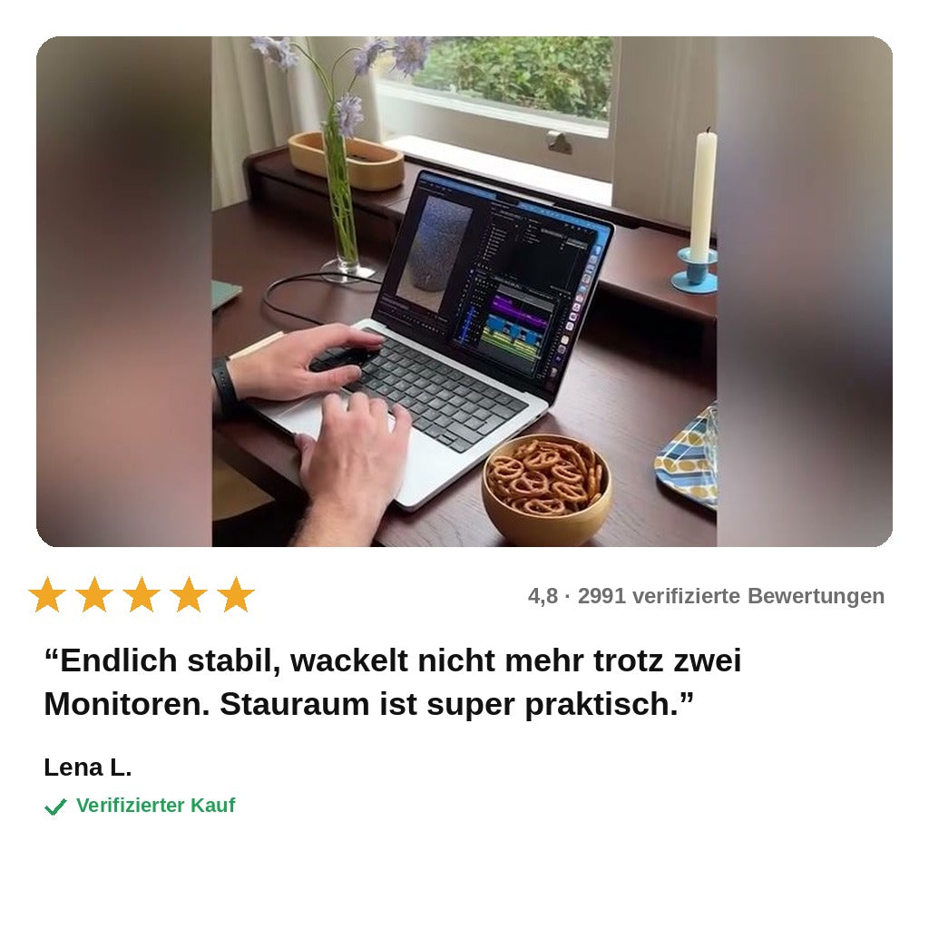 avis — Eichenwerk™ Massivholz-Schreibtisch mit Stauraum