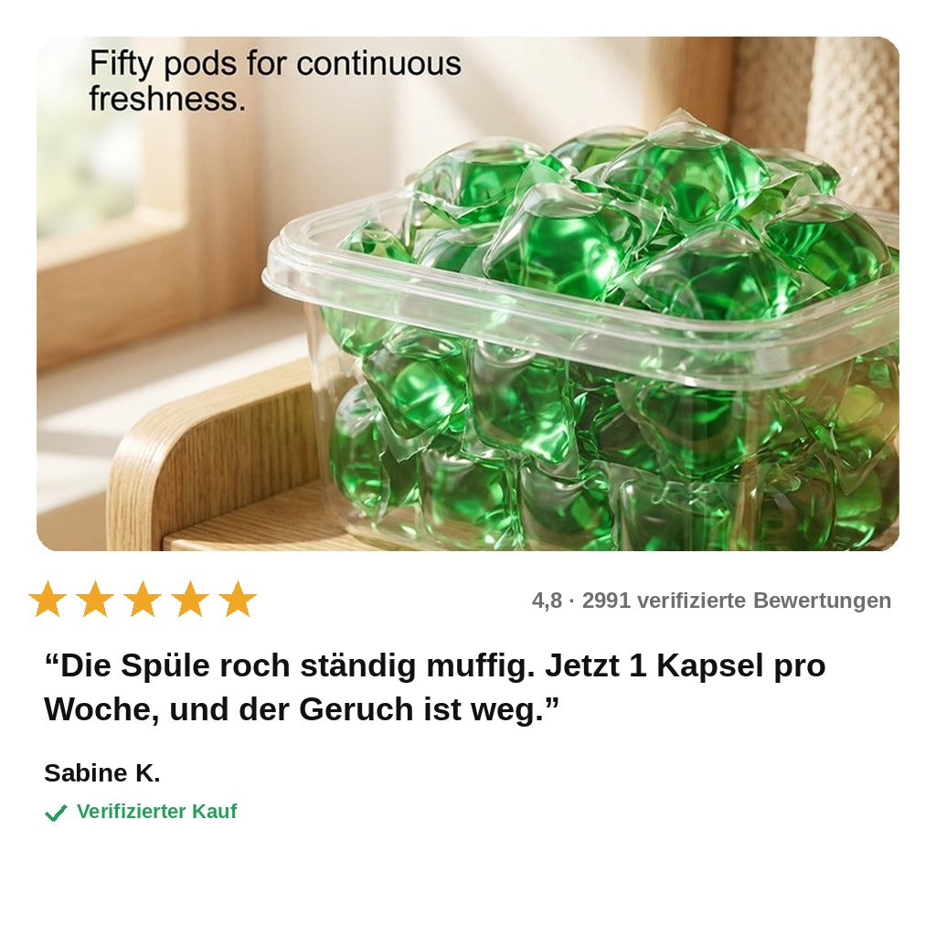 avis — AbflussFrisch™ Bio-Enzym Abflussreiniger Kapseln – 50 Stück gegen Gerüche aus dem Abfluss