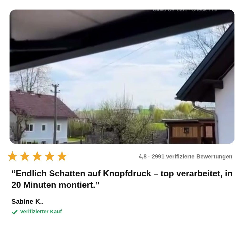 avis — Elektrische Kassettenmarkise mit Fernbedienung