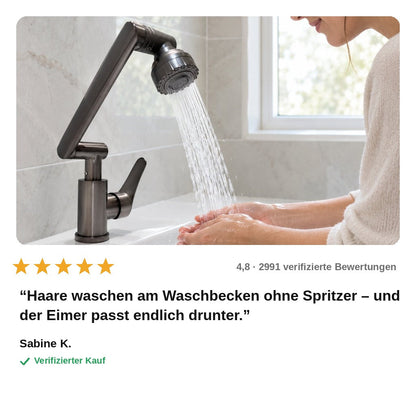 avis — FlexStrahl™ 1080° Schwenkarmatur – Waschtischarmatur mit Gelenkarm & 2 Strahlarten