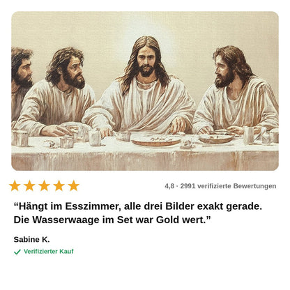 avis — Das Letzte Abendmahl – 3-teiliges Leinwandbild auf Holzrahmen, fertig zum Aufhängen