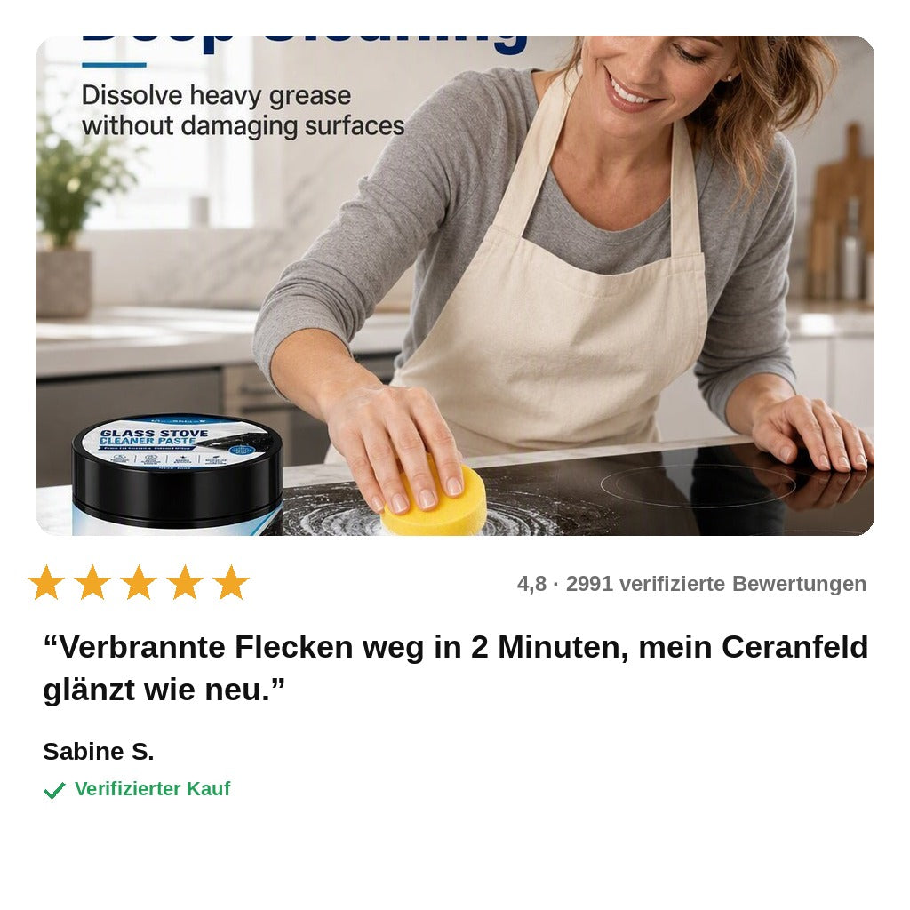 avis — GlanzCera™ Ceranfeld-Reinigungspaste 80 g + Schwamm