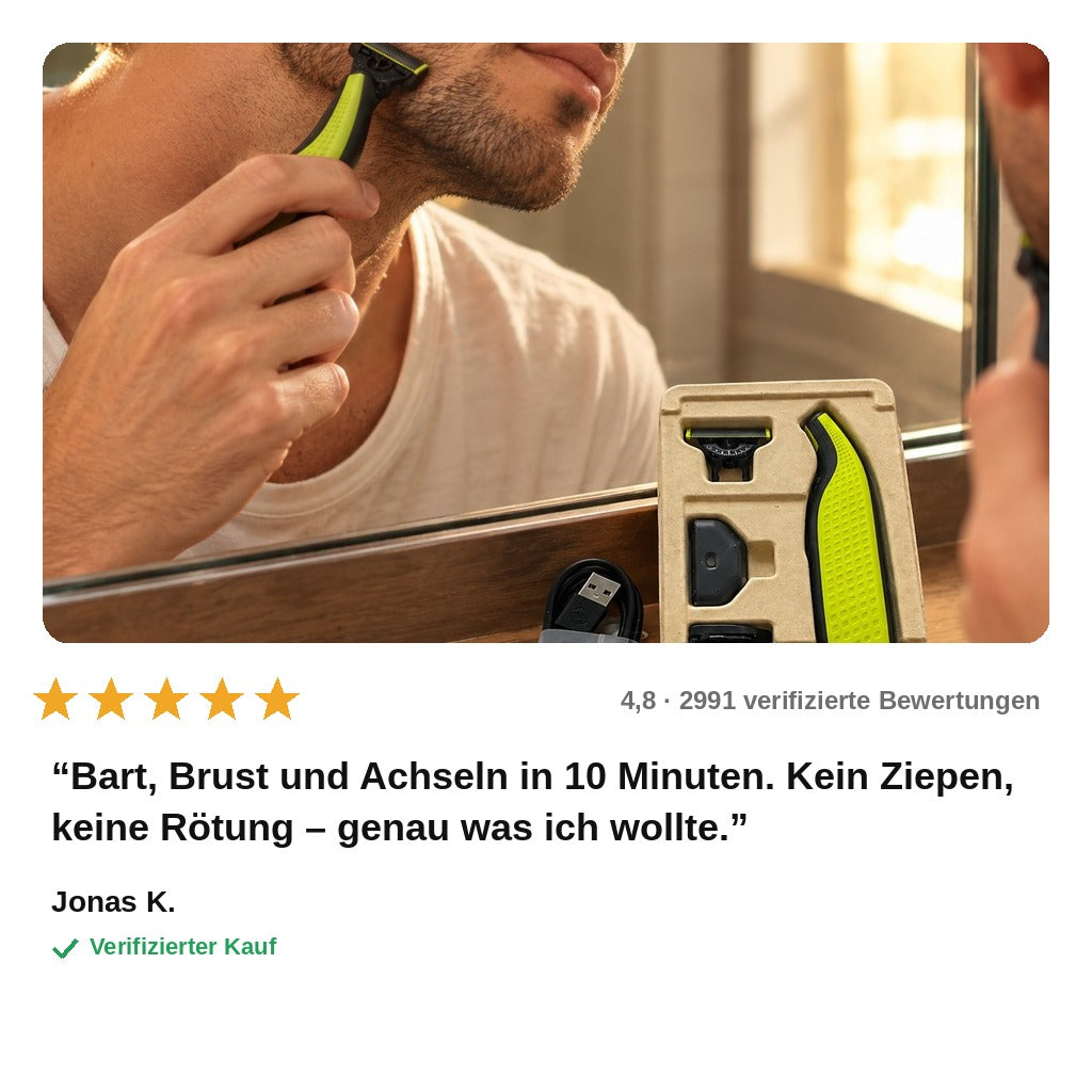 avis — VeloShave™ – Rasierer & Trimmer für Gesicht, Körper und Intimbereich