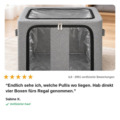 avis — Faltbare Aufbewahrungsbox mit Sichtfenster – mit Reißverschluss-Deckel