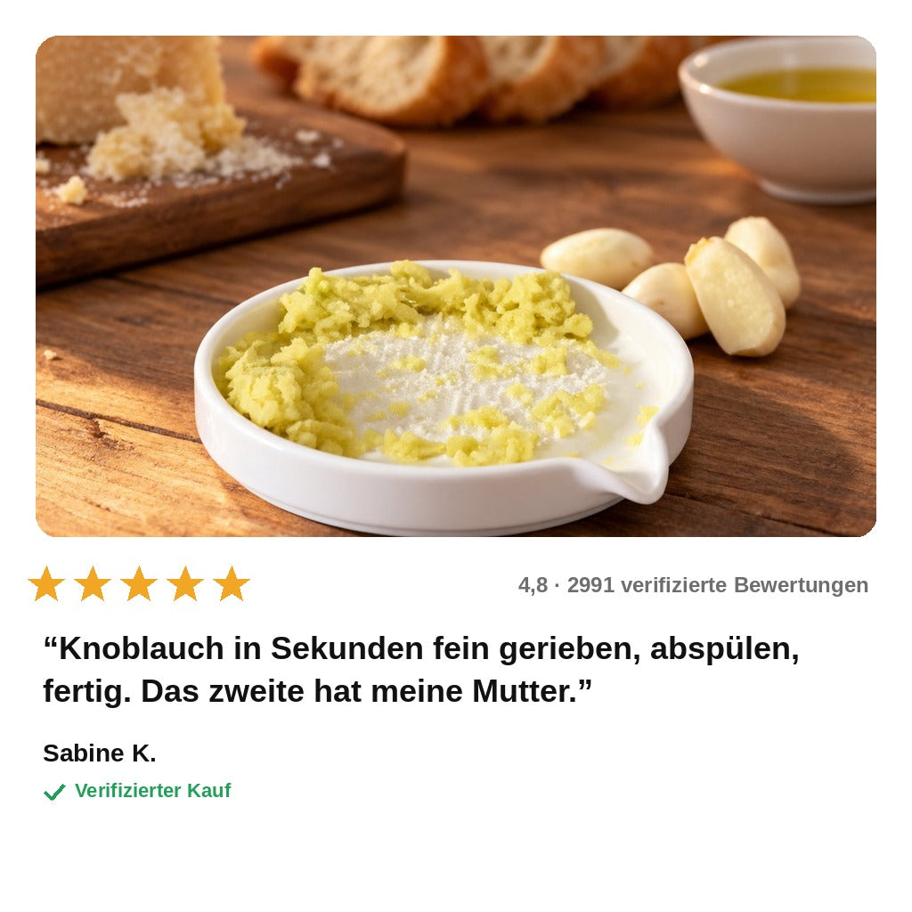 avis — Keramik Reibeteller – Knoblauch, Ingwer & Parmesan in Sekunden fein gerieben
