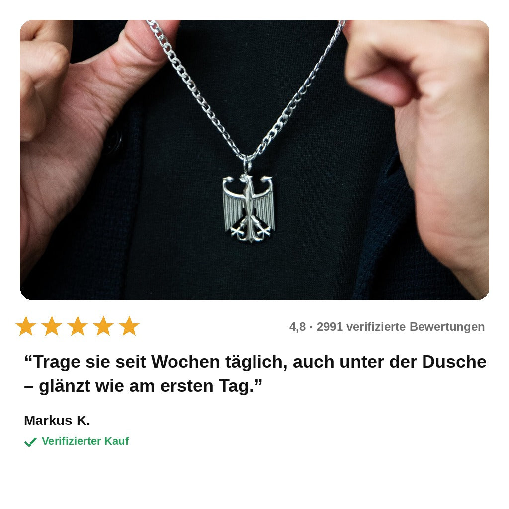 avis — Deutschland Adler Kette – Bundesadler Anhänger aus Edelstahl