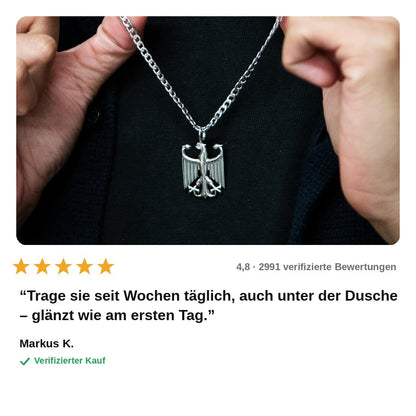 avis — Deutschland Adler Kette – Bundesadler Anhänger aus Edelstahl