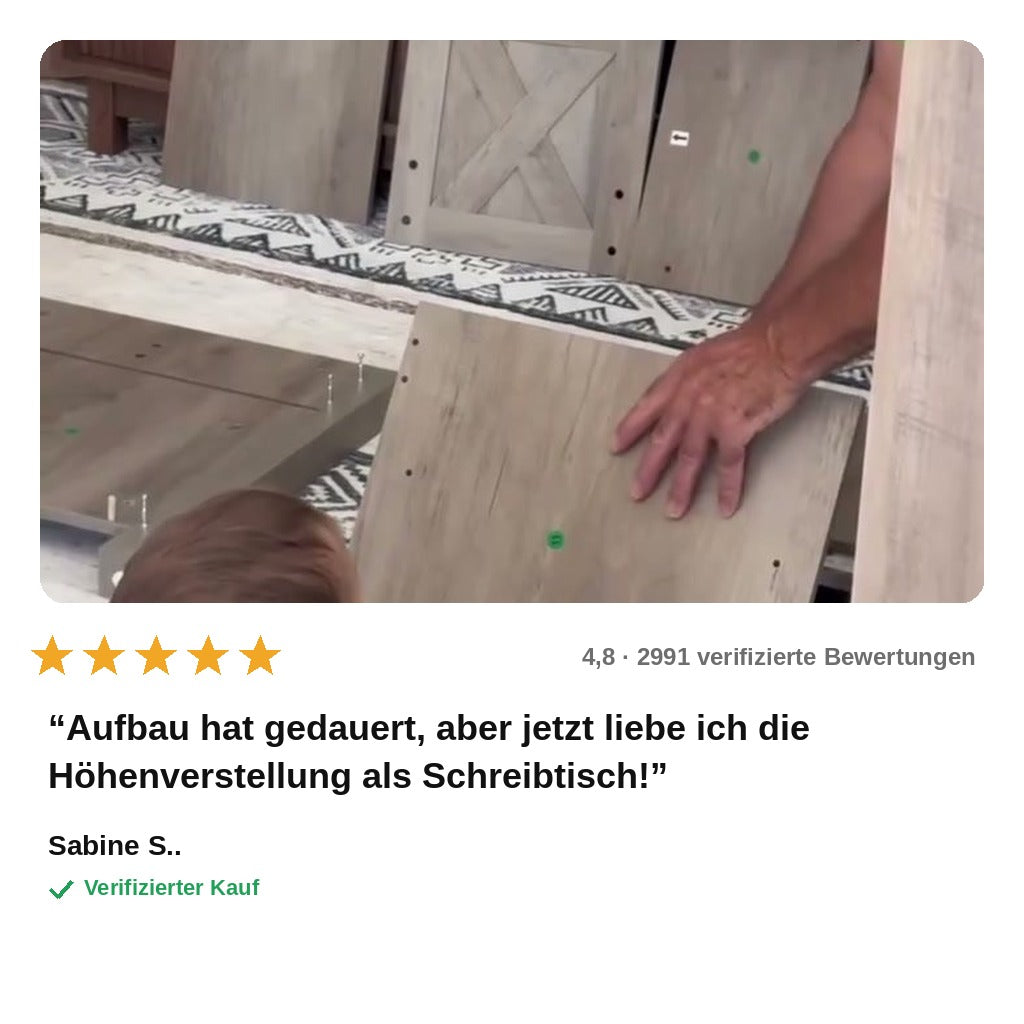 avis — TriTisch³™ Höhenverstellbarer Couchtisch mit Schiebetüren & Stauraum