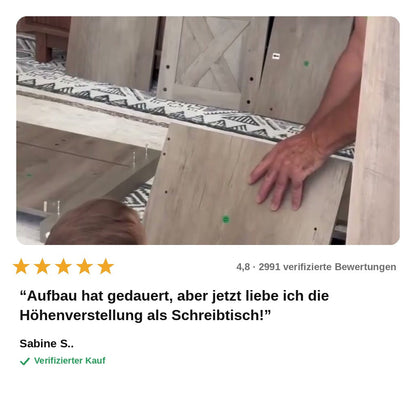 avis — TriTisch³™ Höhenverstellbarer Couchtisch mit Schiebetüren & Stauraum