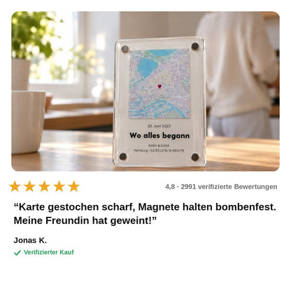 avis — Personalisierter Karten-Magnet aus Acryl – Euer Ort, euer Datum, eure Namen