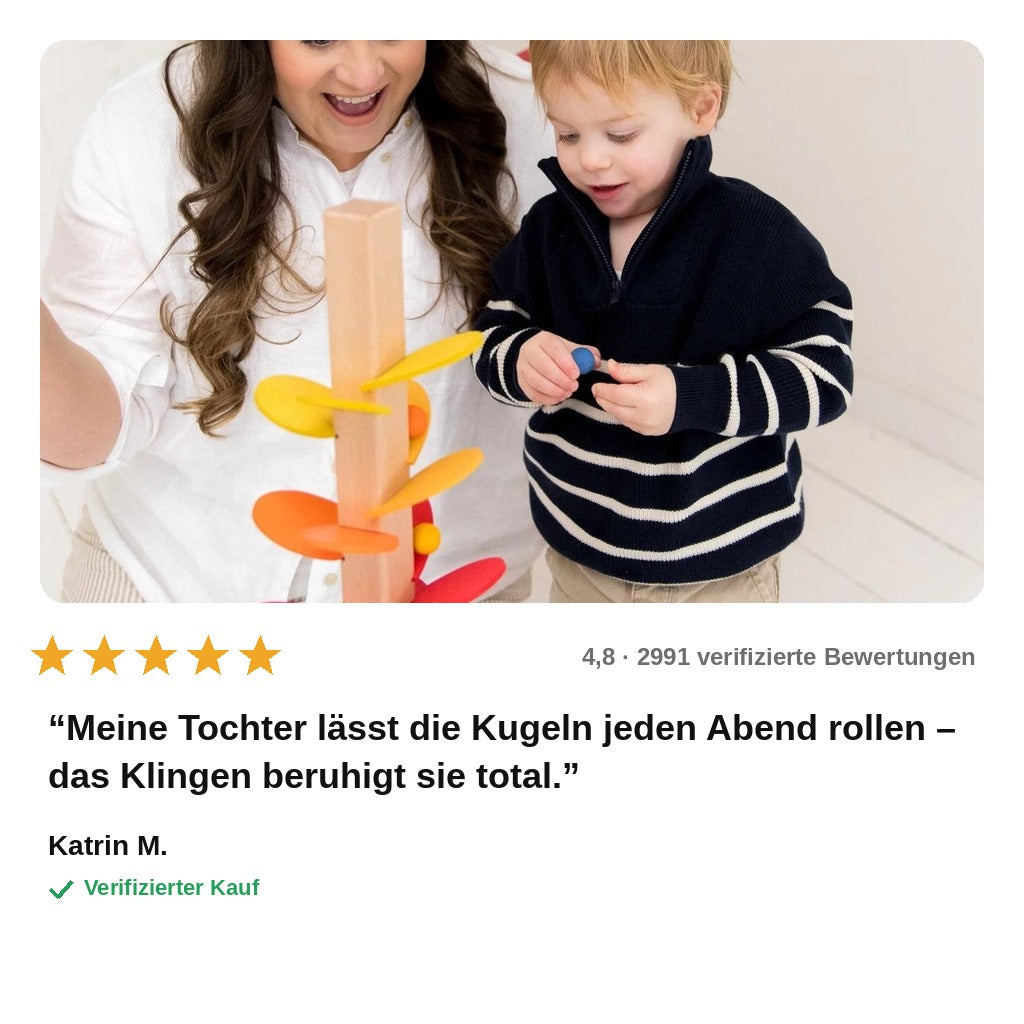 avis — KlangTurm™ – Regenbogen-Kugelbahn aus Holz mit Klangeffekt