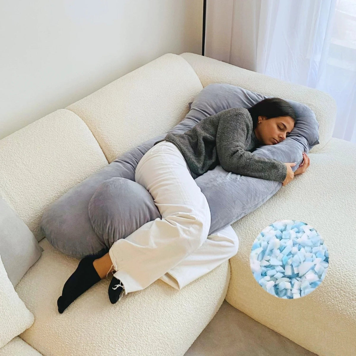 situation — ComfortCurve® Seitenschläferkissen – Ergonomisches U-Kissen für die Seitenlage