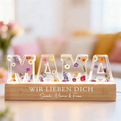 packshot — MAMA Nachtlicht mit Geburtsblumen – personalisiert
