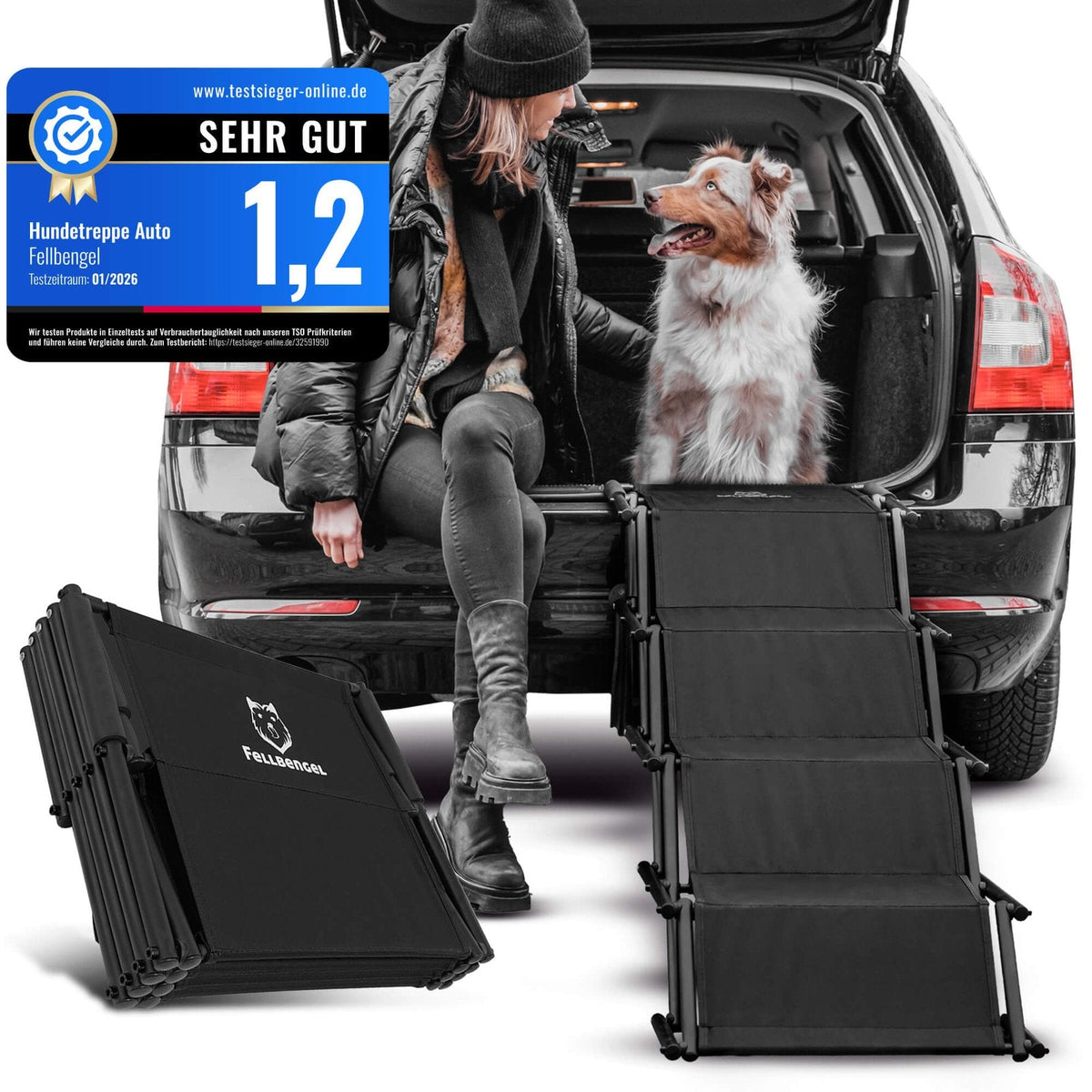 packshot — SafeSteig™ Hundetreppe fürs Auto mit Sicherheitsstufe