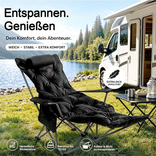 packshot — ComfyFold™ – Verstellbarer Klapp-Liegestuhl mit Fußstütze