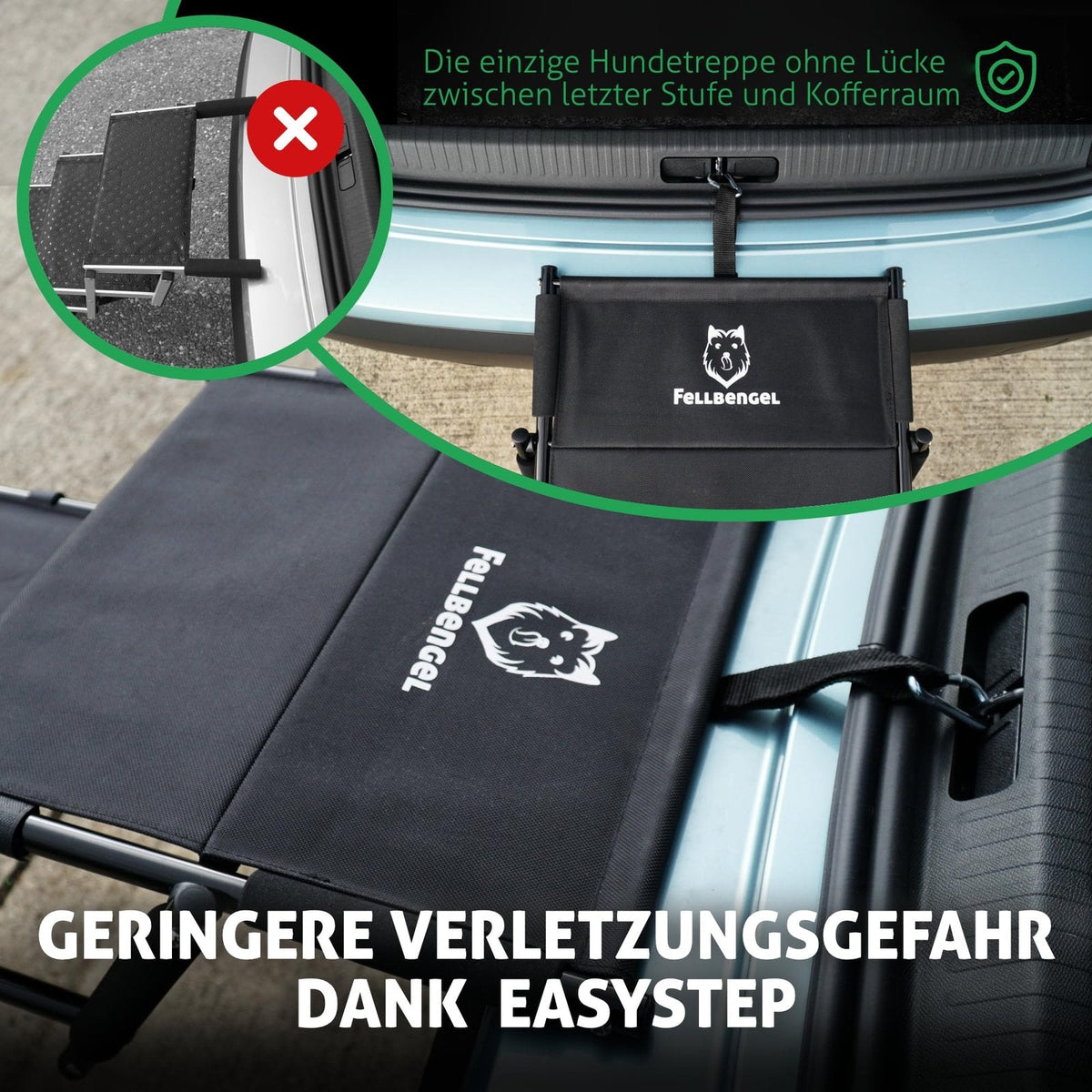 situation — SafeSteig™ Hundetreppe fürs Auto mit Sicherheitsstufe