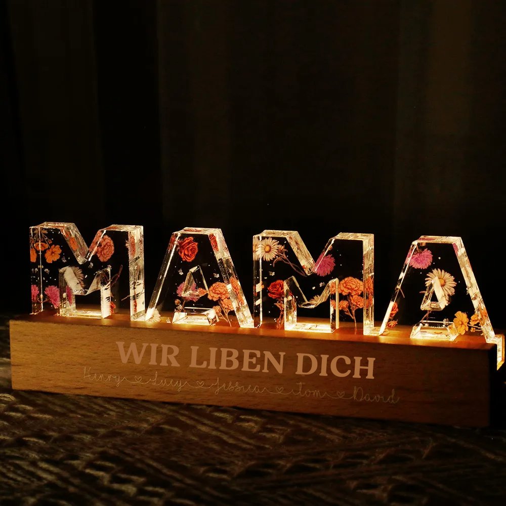 situation — MAMA Nachtlicht mit Geburtsblumen – personalisiert
