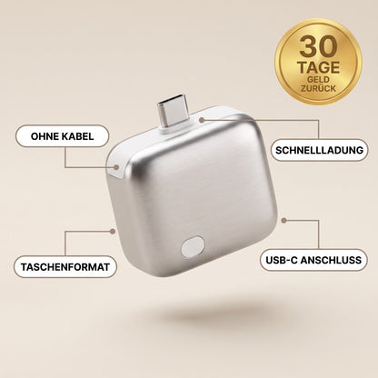 Mini USB-C Powerbank – Taschenformat, ohne Kabel