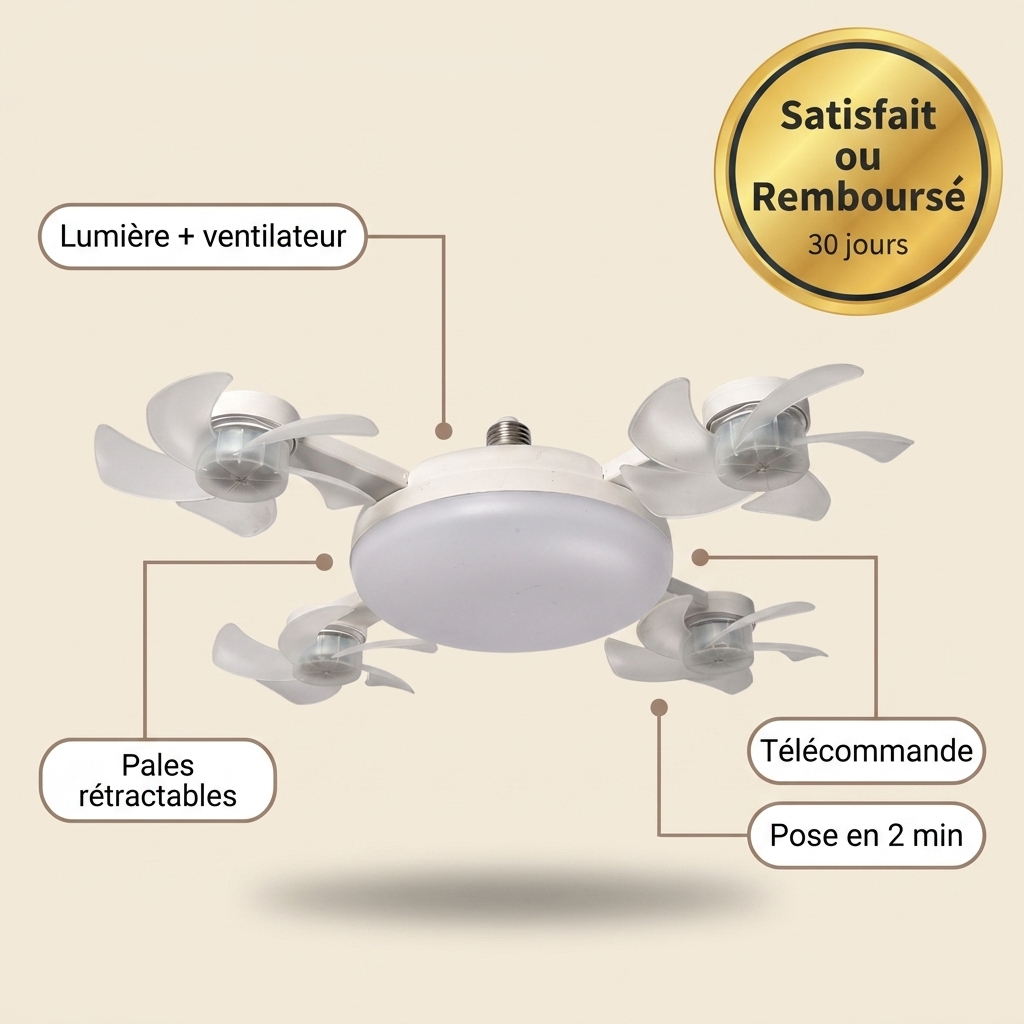 AeroLume™ – LED-Deckenventilator mit einklappbaren Flügeln