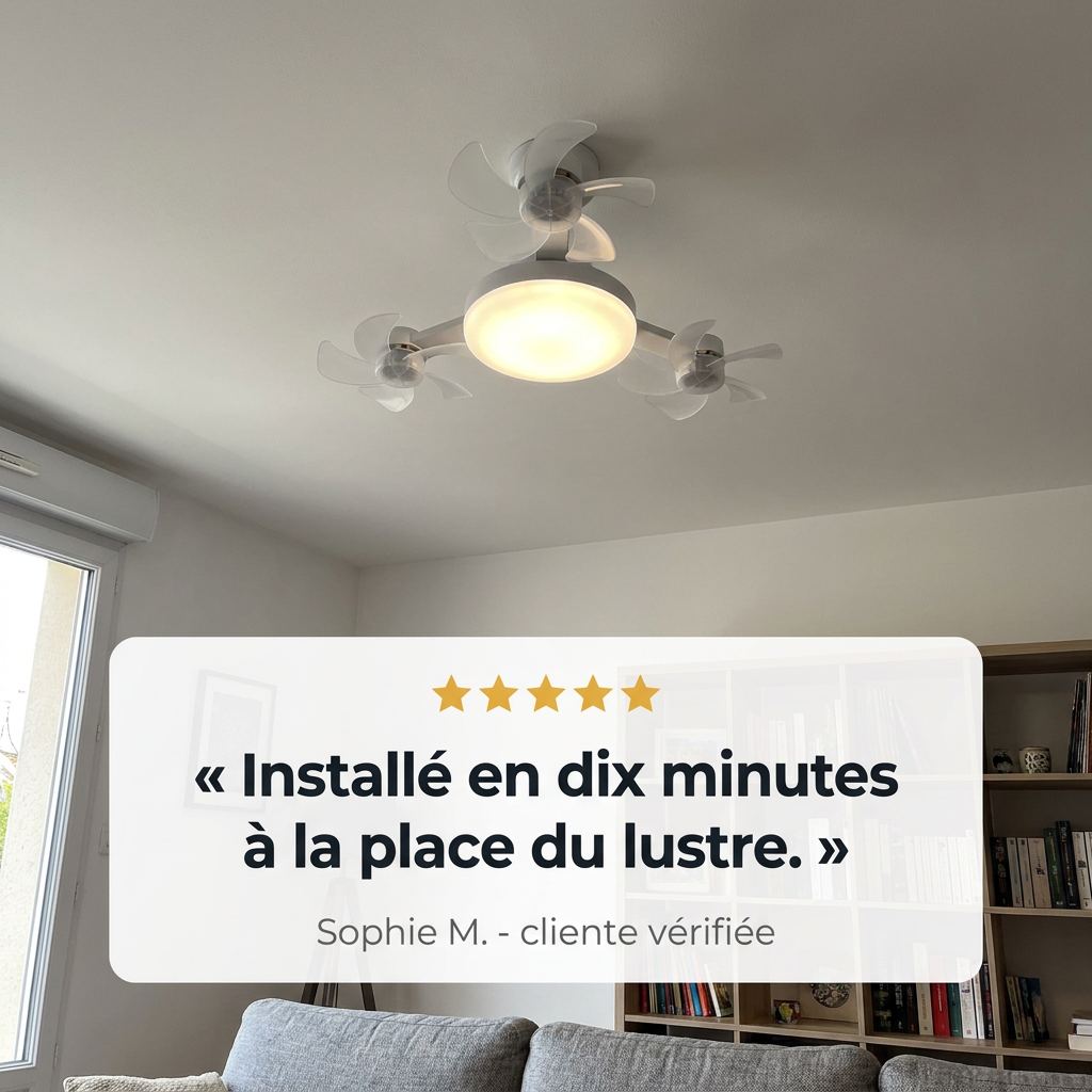 AeroLume™ – LED-Deckenventilator mit einklappbaren Flügeln