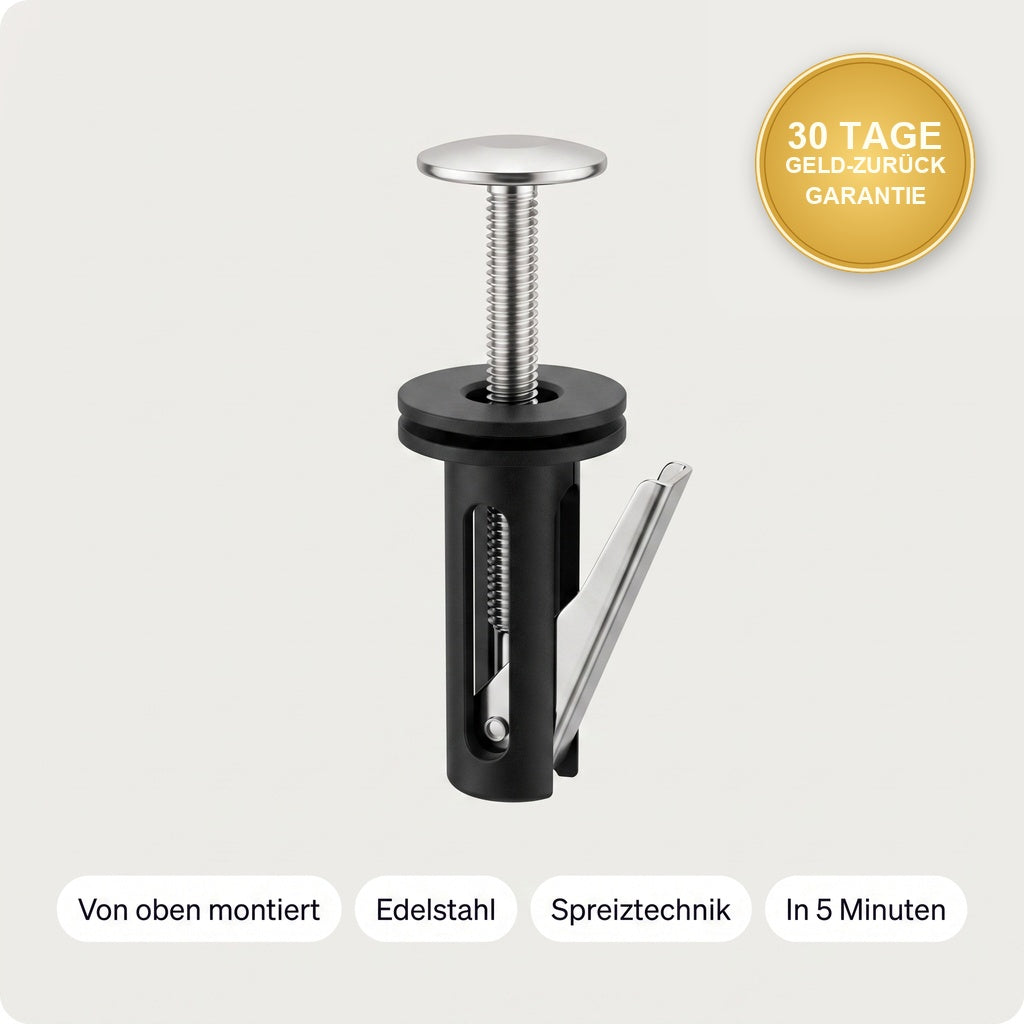 Von oben montiert, Edelstahl, Spreiztechnik