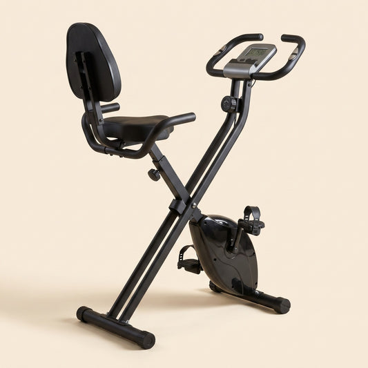 VeloFold Pro – klappbarer Magnet-Heimtrainer in Mattschwarz, Produktansicht