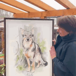 gif — Personalisierte Hunde-Leinwand im Aquarell-Stil – mit Namen und Wunschspruch