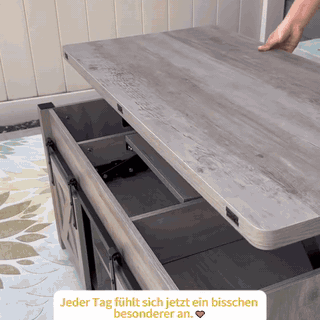 gif — TriTisch³™ Höhenverstellbarer Couchtisch mit Schiebetüren & Stauraum