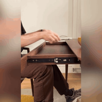 gif — Eichenwerk™ Massivholz-Schreibtisch mit Stauraum