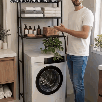 gif — Waschmaschinen-Regal Bogen – Stauraum ohne Bohren