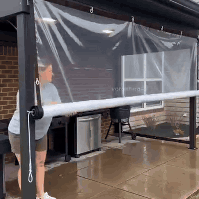 gif — KlarSchutz™ Transparente Plane mit Metallösen – Wasserdicht & UV-beständig
