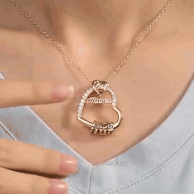 gif — Personalisierte Herzkette „Mama“ mit 1–5 Namen und Geburtssteinen