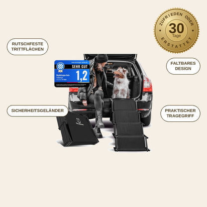 infographie — SafeSteig™ Hundetreppe fürs Auto mit Sicherheitsstufe