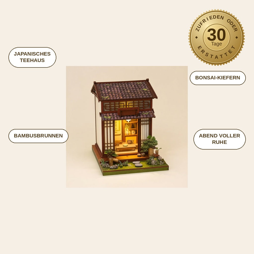 infographie — ZenTeehaus™ – Japanisches Miniatur-Teehaus zum Selberbauen