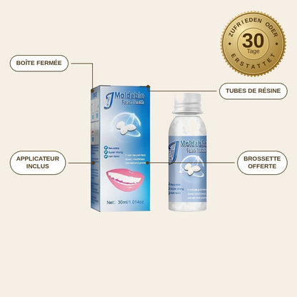 infographie — Kit Réparation Dents Express — Résine Auto-Durcissante