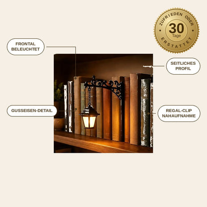 infographie — BuchLaterne™ – Mini-Laterne fürs Bücherregal mit warmem LED-Licht
