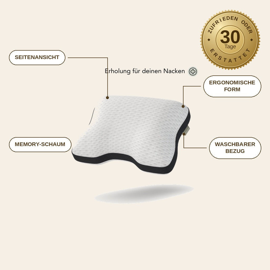 infographie — Ergonomisches Nackenkissen – Erholsamer Schlaf ohne Verspannungen