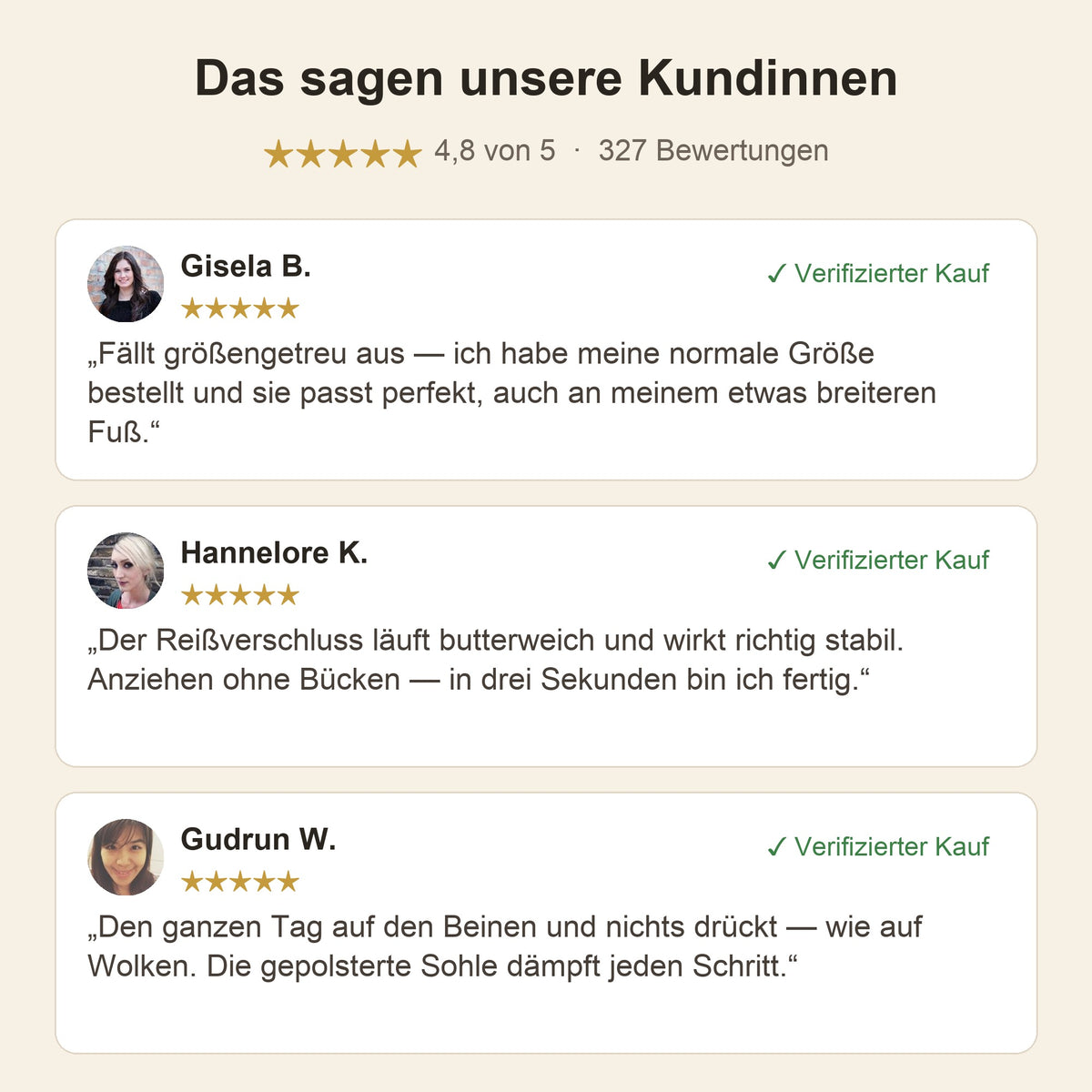 Das sagen unsere Kundinnen — Bewertungen