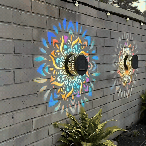 Solar-Mandala Projektionslampe – 2-in-1 Boden- & Wandleuchte