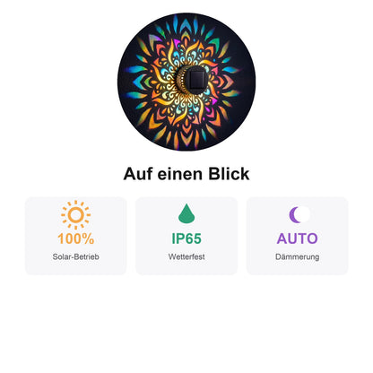 Solar-Mandala Projektionslampe – 2-in-1 Boden- & Wandleuchte