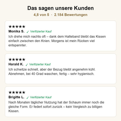 Verifizierte Kundenbewertungen — OrthoAlign™ Kniekissen