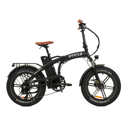 Schwarz — TerraFold™ E-Faltrad – Klappbares Elektro-Fatbike