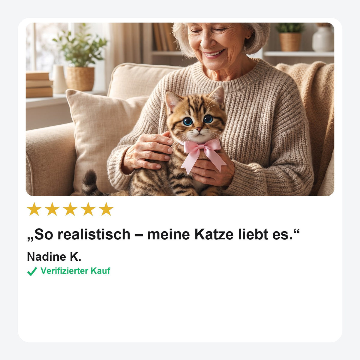 Kletshuts™ PetMate – Interaktive Kuschelkatze (atmet & schnurrt)