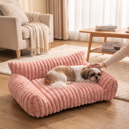 couleur Rosa — Plüsch-Sofa Haustierbett – Kuscheliges Mini-Sofa für Katzen & Hunde