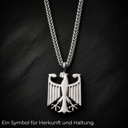 couleur Silber — Deutschland Adler Kette – Bundesadler Anhänger aus Edelstahl