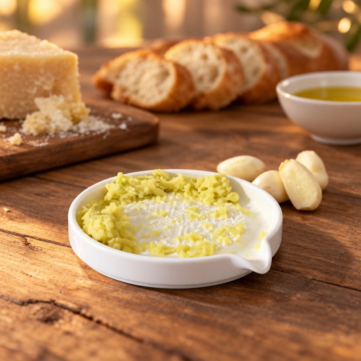 situation — Keramik Reibeteller – Knoblauch, Ingwer & Parmesan in Sekunden fein gerieben